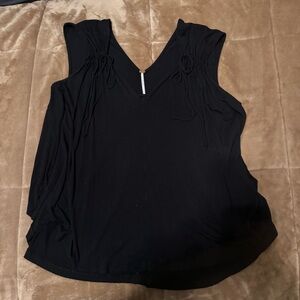 Free People Black Sleeveless Blouse